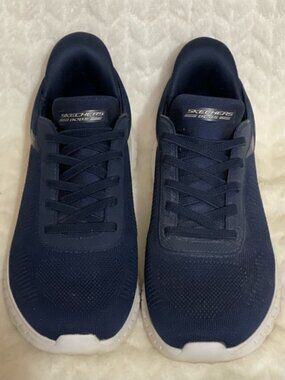 Skechers BOBS Sport Squad Chaos Navy Slip Ons #117497W - 7 Wide